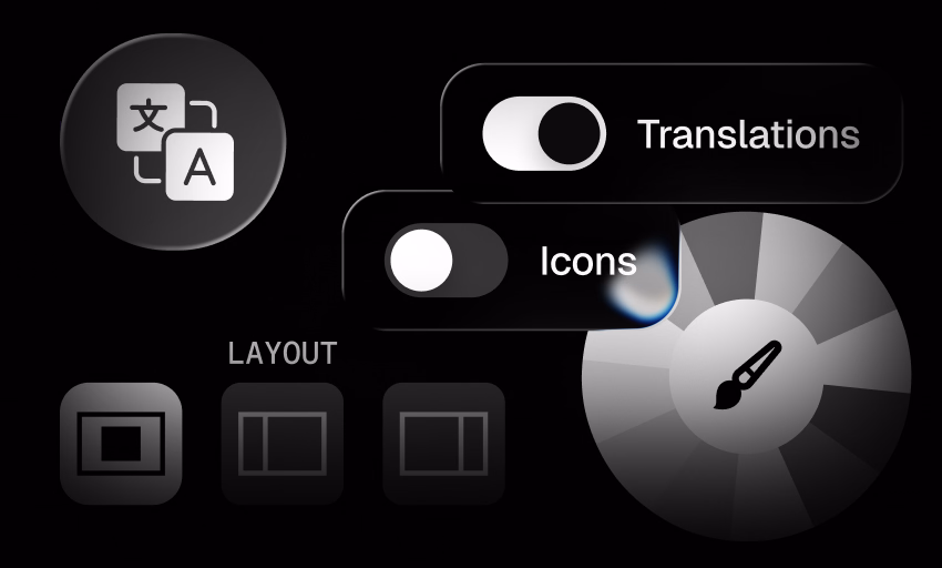 Customization controls for a consent banner